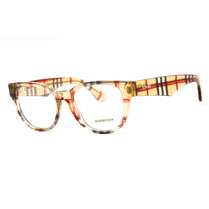 Burberry Women's Eyeglasses - Round Checkered Brown/Grey Acetate Frame | 0BE2410 4122 ,
