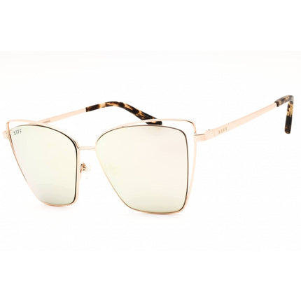 DIFF Eyewear Women's Sunglasses - Gold Metal Full Rim Cat Eye Frame | SDFBCK3 0CHP ,