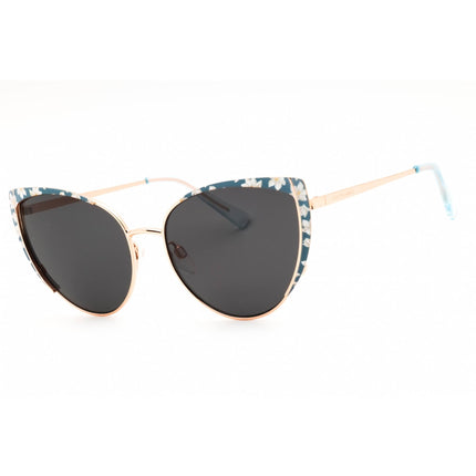 Draper James Women's Sunglasses - Blue Floral Metal Cat Eye Shape Frame | DJ9038 454 ,