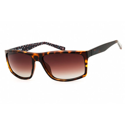 FILA Unisex Sunglasses - Shiny Dark Havana Full Rim Rectangular Frame | SFI280 0978 ,