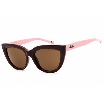 FILA Women's Sunglasses - Burgundy Acetate Full Rim Cat Eye Frame | SFI282 5507FQ ,