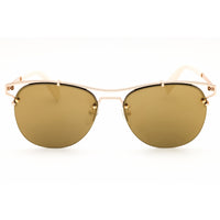 Furla Unisex Sunglasses - Gold Metal Half Rim Aviator Shape Frame | SFU106 56300G ,