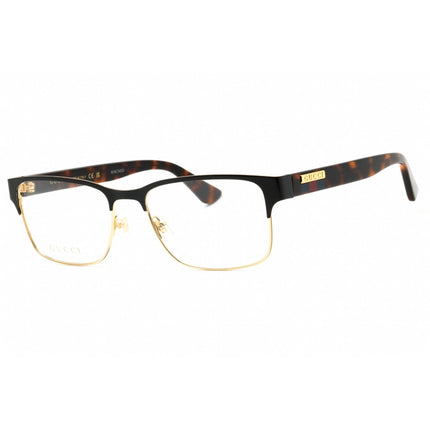 Gucci Men's Eyeglasses - Black/Havana Metal Rectangular Full Rim Frame | GG0750O 002 ,