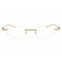 Gucci Women's Eyeglasses - Gold Metal Cat Eye Rimless Frame Clear Lens | GG1702O 002 ,