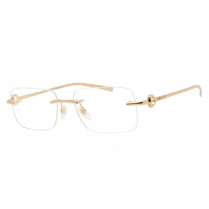 Gucci Men's Eyeglasses - Gold Metal Rectangular Shape Rimless Frame | GG1703O 003 ,