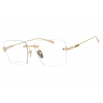 Gucci Women's Eyeglasses - Gold Metal Square Rimless Frame Clear Lens | GG1938O 001 ,