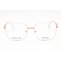 Guess Women's Eyeglasses - Rectangular Shape White/Rose Gold Metal Frame | GU2953 024 ,