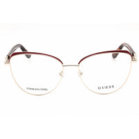 Guess Women's Eyeglasses - Cat Eye Bordeaux/Beige Metal Full Rim Frame | GU2982 071 ,