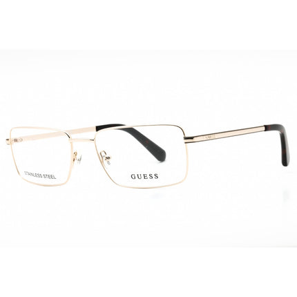 Guess Men's Eyeglasses - Rectangular Pale Gold Metal Full Rim Frame | GU50042 032 ,