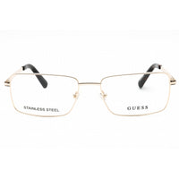 Guess Men's Eyeglasses - Rectangular Pale Gold Metal Full Rim Frame | GU50042 032 ,