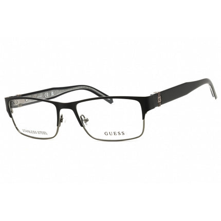 Guess Men's Eyeglasses - Rectangular Shape Matte Black Metal Frame, 54mm | GU50082 002 ,