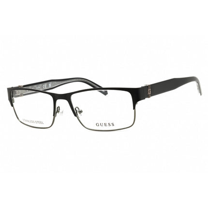Guess Men's Eyeglasses - Rectangular Shape Matte Black Metal Frame, 56mm | GU50082 002 ,