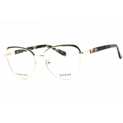 Guess Women's Eyeglasses - Dark Green/Other Metal Cat Eye Full Rim Frame | GU2982 098 ,