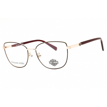 Harley Davidson Women's Eyeglasses - Bordeaux/Other Metal Cat Eye Frame | HD0575 071 ,