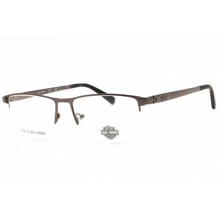 Harley Davidson Men's Eyeglasses - Shiny Gunmetal Metal Rectangular Frame | HD0787 008 ,