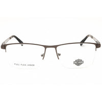 Harley Davidson Men's Eyeglasses - Shiny Gunmetal Metal Rectangular Frame | HD0787 008 ,