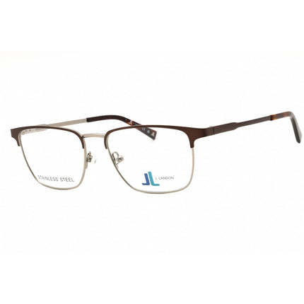 J. Landon Men's Eyeglasses - Matte Dark Brown Metal Square Full Rim | JL50008 049 ,