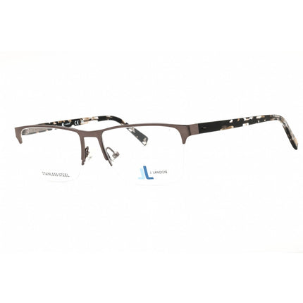 J. Landon Men's Eyeglasses - Matte Gunmetal Metal Rectangular Frame | JL50009 009 ,