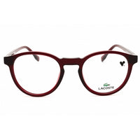 Lacoste Men's Eyeglasses - Transparent Burgundy Round Shape Full Rim Frame | L2950 601 ,