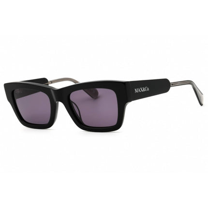 Max & Co Women's Sunglasses - Rectangular Shiny Black Acetate Frame | MO0081 01A ,