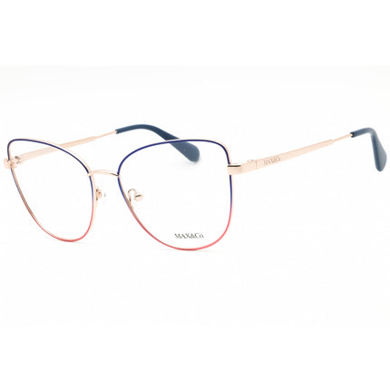 Max & Co Women's Eyeglasses - Cat Eye Shape Shiny Rose Gold Metal Frame | MO5018 028 ,