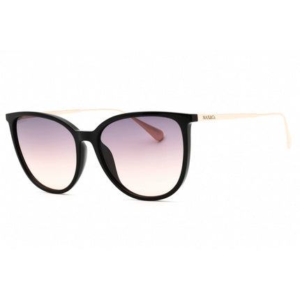 Max & Co Women's Sunglasses - Shiny Black/Gold Oval Full Rim Frame | MO0078 01B ,
