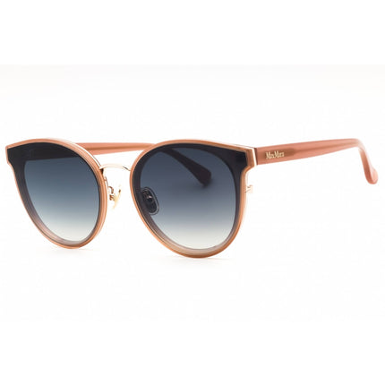 Max Mara Women's Sunglasses - Shiny Beige Acetate Round Full Rim Frame | MM0104-K 57B ,