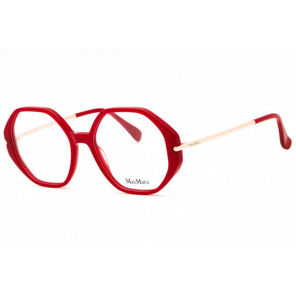 Max Mara Women's Eyeglasses - Shiny Red Acetate Geometric Full Rim Frame | MM5005 066 ,