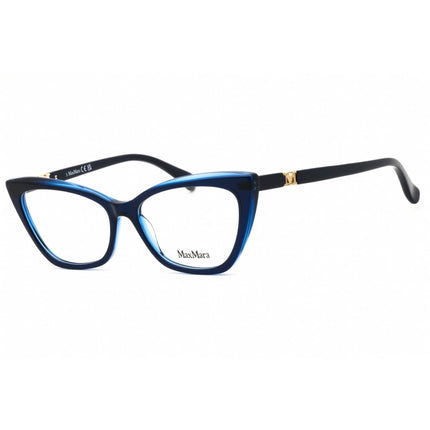 Max Mara Women's Eyeglasses - Shiny Blue Acetate Cat Eye Full Rim Frame | MM5016 090 ,