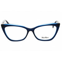 Max Mara Women's Eyeglasses - Shiny Blue Acetate Cat Eye Full Rim Frame | MM5016 090 ,