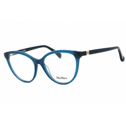 Max Mara Women's Eyeglasses - Shiny Blue Acetate Cat Eye Full Rim Frame | MM5024 090 ,
