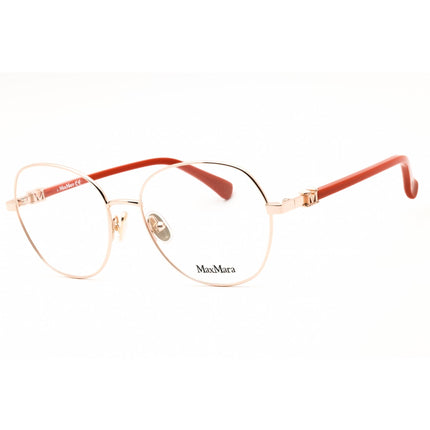 Max Mara Women's Eyeglasses - Shiny Rose Gold Metal Cat Eye Full Rim | MM5034 028 ,