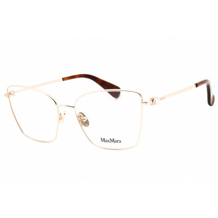 Max Mara Women's Eyeglasses - Shiny Rose Gold Metal Cat Eye Full Rim | MM5048 028 ,