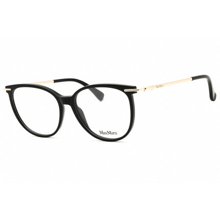Max Mara Women's Eyeglasses - Shiny Black Acetate Round Full Rim Frame | MM5050 001 ,