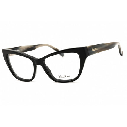 Max Mara Women's Eyeglasses - Black/Other Acetate Cat Eye Full Rim Frame | MM5053 005 ,