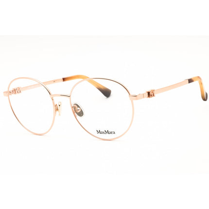 Max Mara Women's Eyeglasses - Pink Gold Metal Round Shape Full Rim Frame | MM5081 033 ,