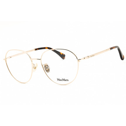 Max Mara Women's Eyeglasses - Pale Gold Metal Oval Full Rim Frame | MM5099-H 032 ,