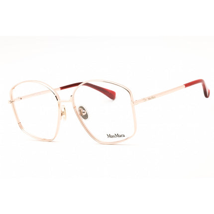 Max Mara Women's Eyeglasses - Shiny Rose Gold Metal Geometric Full Rim | MM5146 028 ,