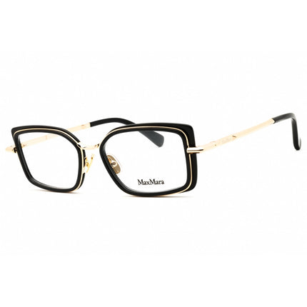 Max Mara Women's Eyeglasses - Shiny Black Metal Rectangular Full Rim | MM5186 001 ,
