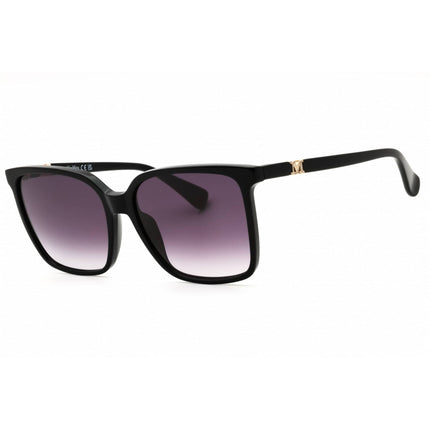 Max Mara Women's Sunglasses - Shiny Black Acetate Rectangular Frame | MM0046 01B ,