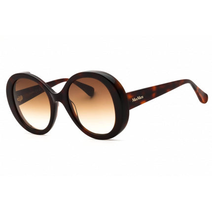 Max Mara Women's Sunglasses - Dark Havana Acetate Round Full Rim Frame | MM0074 52F ,