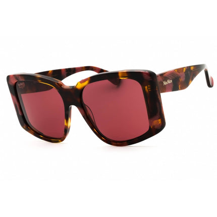 Max Mara Women's Sunglasses - Havana/Bordeaux Acetate Oversized Frame | MM0098 55S ,