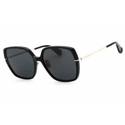 Max Mara Women's Sunglasses - Shiny Black Acetate Rectangular Frame | MM0112-K 01A ,