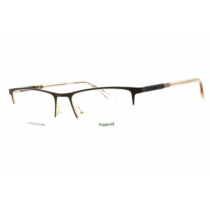 Polaroid Core Unisex Eyeglasses - Matte Brown Gold Half Rim Frame | PLD D599 UFM 00 ,