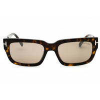Tom Ford Unisex Sunglasses - Dark Havana Acetate Rectangular Frame | FT1075 52L ,