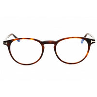 Tom Ford Men's Eyeglasses - Red/Havana Acetate Round Full Rim Frame | FT5803-B 054 ,