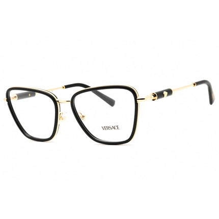 Versace Women's Eyeglasses - Black/Gold Metal Cat Eye Full Rim Frame | 0VE1292 1438 ,