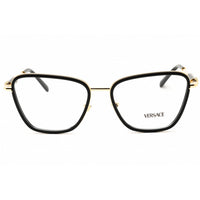 Versace Women's Eyeglasses - Black/Gold Metal Cat Eye Full Rim Frame | 0VE1292 1438 ,