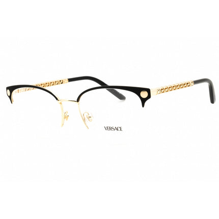 Versace Women's Eyeglasses - Gold/Matte Black Metal Half Rim Frame | 0VE1297 1516 ,
