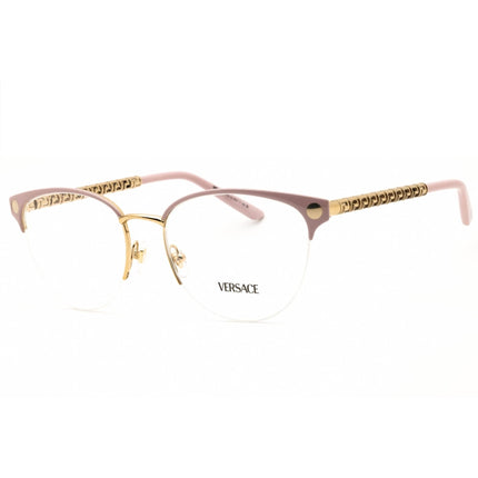 Versace Women's Eyeglasses - Pink/Gold Metal Round Half Rim Frame | 0VE1297 1517 ,